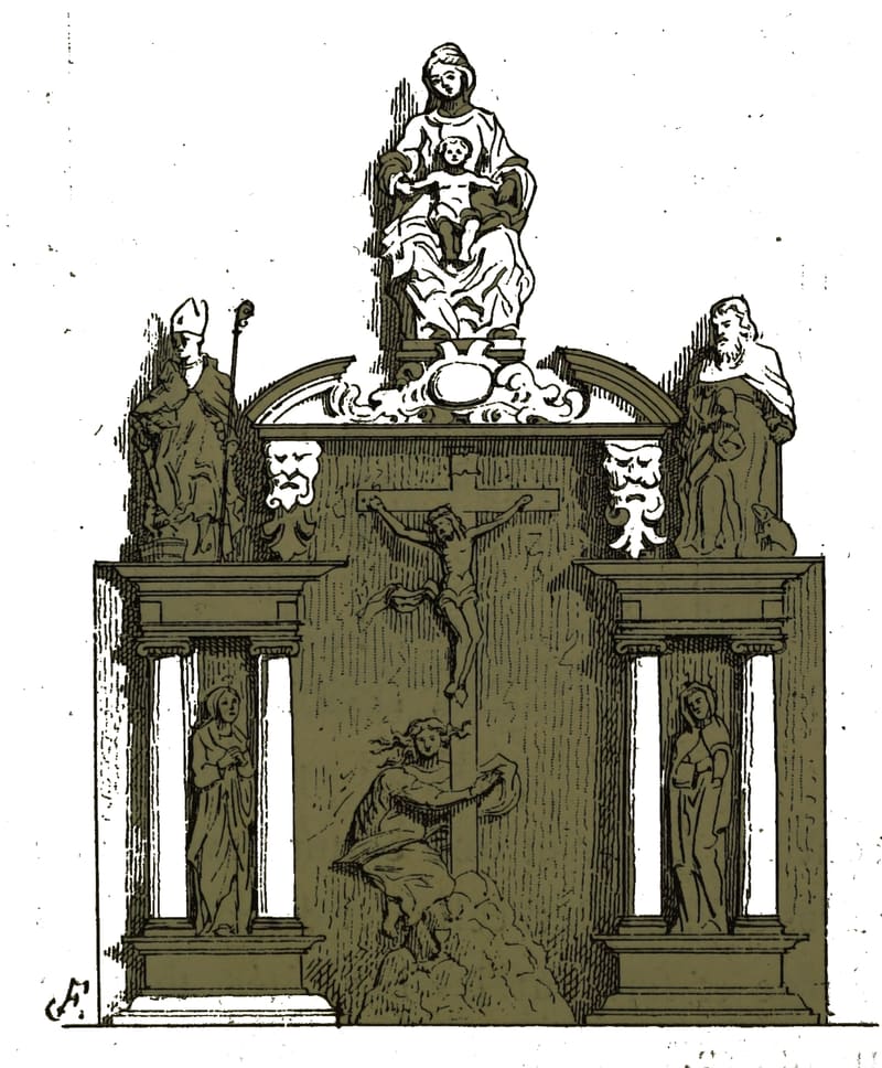 Le calvaire de l'église (planche ancienne)