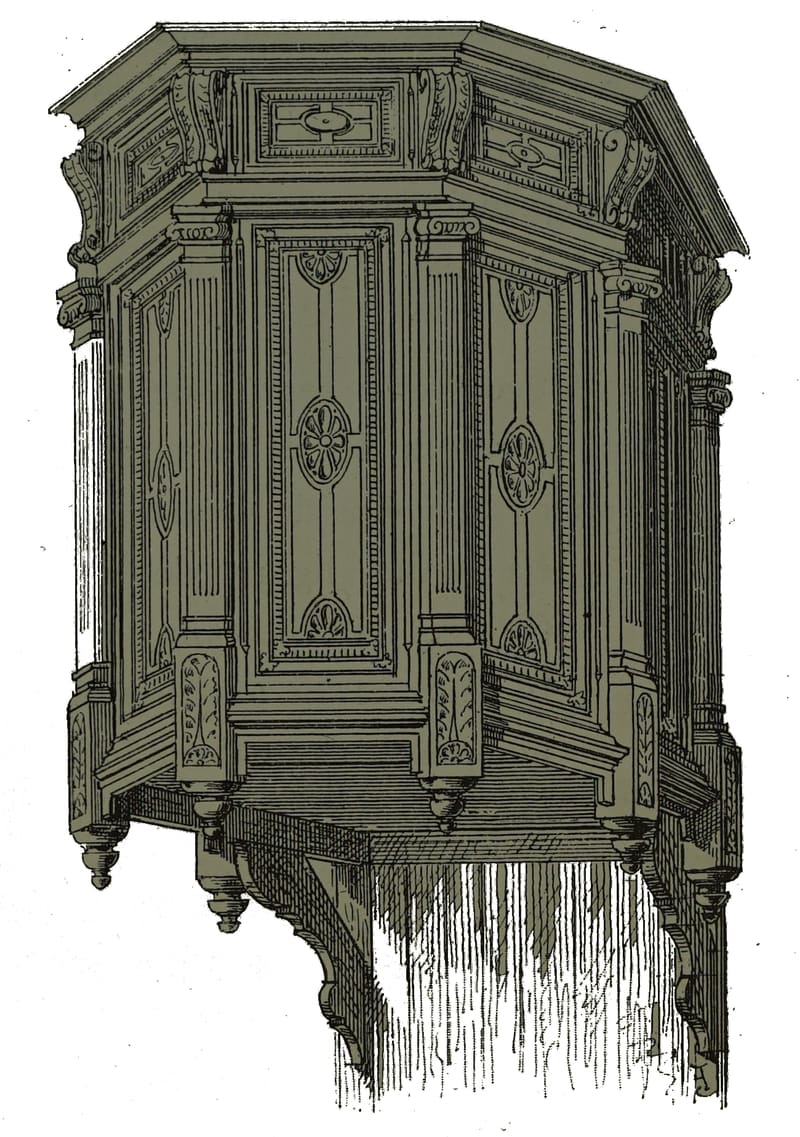 La chaire à prêcher (planche ancienne)