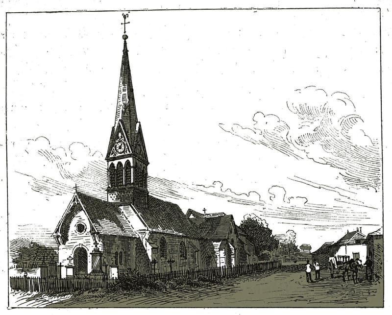 L'église au XIXe siècle (gravure ancienne)
